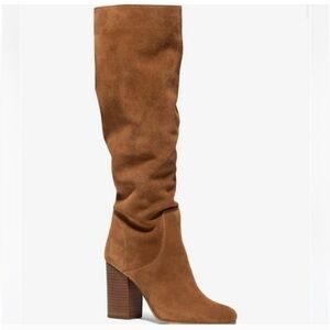 Michael Kors Leigh Tall Suede Boots Luggage 8.5M – NIB